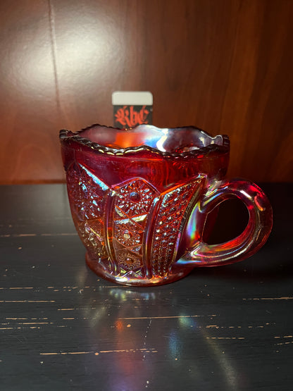 Indiana Glass Amberina Red Carnival Glass Creamer & Sugar Bowl Set - Vintage