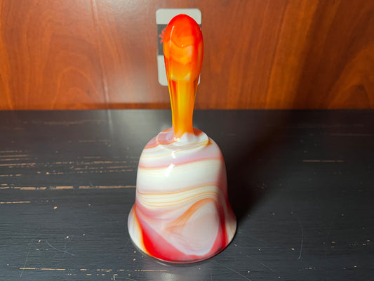 Vintage Orange Slag Glass Bell - Cadmium Glass - Glows Under UV Light - Altar Decor